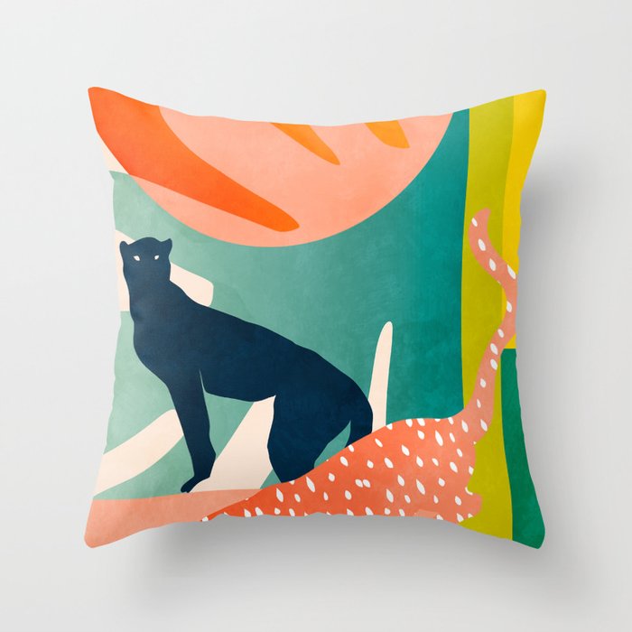 tropical cats Throw Pillow Gallery Image 6