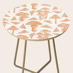 Block-print Mushrooms - ochre and blush pink Side Table Gallery Image 2
