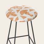 Block-print Mushrooms - ochre and blush pink Stool Gallery Image 2