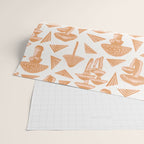 Block-print Mushrooms - ochre and blush pink Wrapping Paper Gallery Image 2