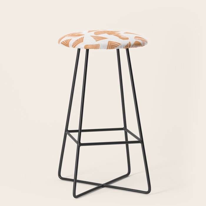 Block-print Mushrooms - ochre and blush pink Stool Gallery Image 1