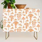 Block-print Mushrooms - ochre and blush pink Credenza Gallery Image 1