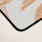 Block-print Mushrooms - ochre and blush pink Desk Mat Gallery Image 4