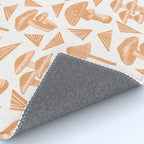 Block-print Mushrooms - ochre and blush pink Rug Gallery Image 4