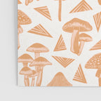 Block-print Mushrooms - ochre and blush pink Poster Gallery Image 3