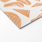 Block-print Mushrooms - ochre and blush pink Welcome Mat Gallery Image 2