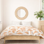 Block-print Mushrooms - ochre and blush pink Duvet Cover Gallery Image 3