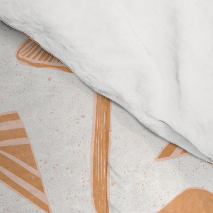 Block-print Mushrooms - ochre and blush pink Comforter Gallery Image 4