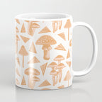 Block-print Mushrooms - ochre and blush pink Coffee Mug Gallery Image 1