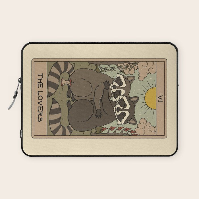 The Lovers - Raccoons Tarot Laptop Sleeve Gallery Image 1