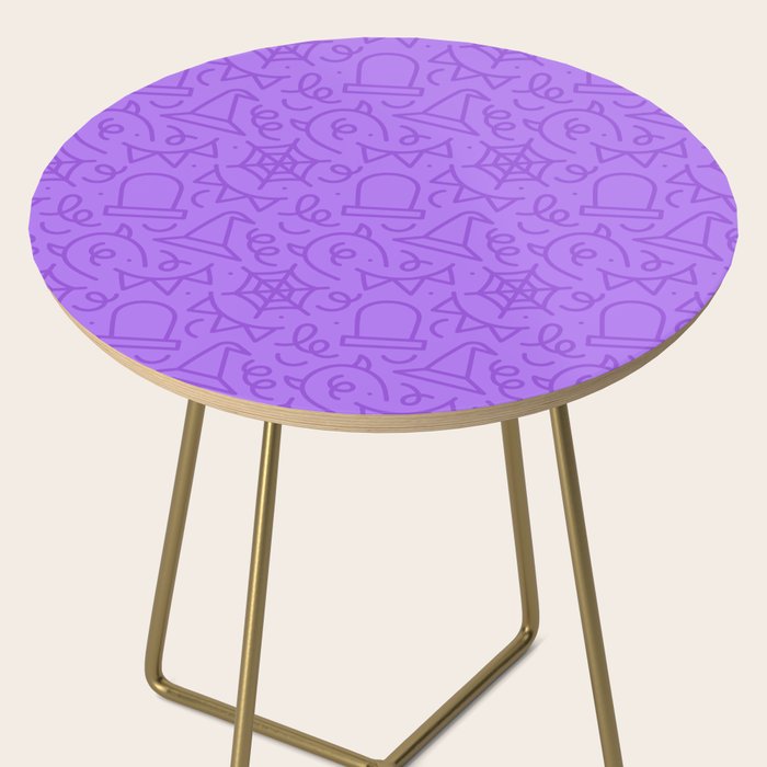 Fun halloween cartoon doodle art pattern Side Table Gallery Image 2