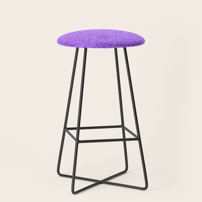 Fun halloween cartoon doodle art pattern Stool Gallery Image 1