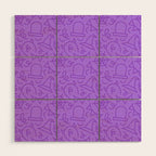 Fun halloween cartoon doodle art pattern Wood Wall Art Gallery Image 1