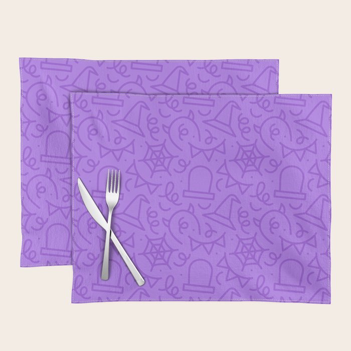 Fun halloween cartoon doodle art pattern Placemat Gallery Image 1