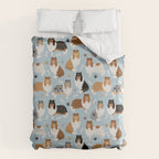 Rough Collie Dog Paws and Bones Pattern Duvet Cover Gallery Image 6