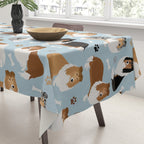 Rough Collie Dog Paws and Bones Pattern Tablecloth Gallery Image 3