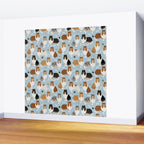 Rough Collie Dog Paws and Bones Pattern Wall Mural Gallery Image 2