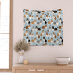 Rough Collie Dog Paws and Bones Pattern Wall Tapestry Gallery Image 2