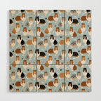 Rough Collie Dog Paws and Bones Pattern Wood Wall Art Gallery Image 1