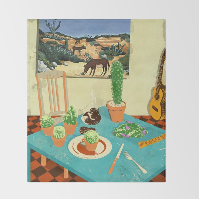 LA MESA DE CACTUS Throw Blanket Gallery Image 2