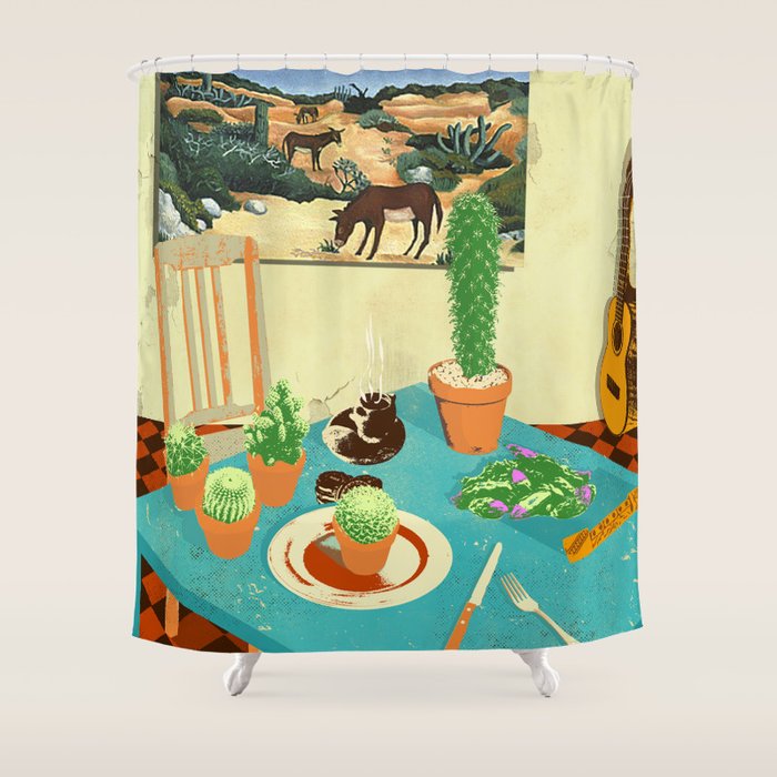 LA MESA DE CACTUS Shower Curtain Gallery Image 1