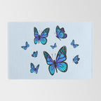 Butterfly Blues | Blue Morpho Butterflies Collage Rug Gallery Image 2