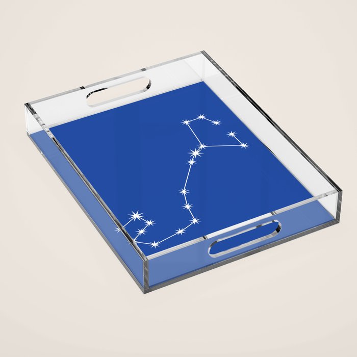 Scorpio Zodiac Star Constellation Line Art Vibrant Blue Acrylic Tray Gallery Image 1