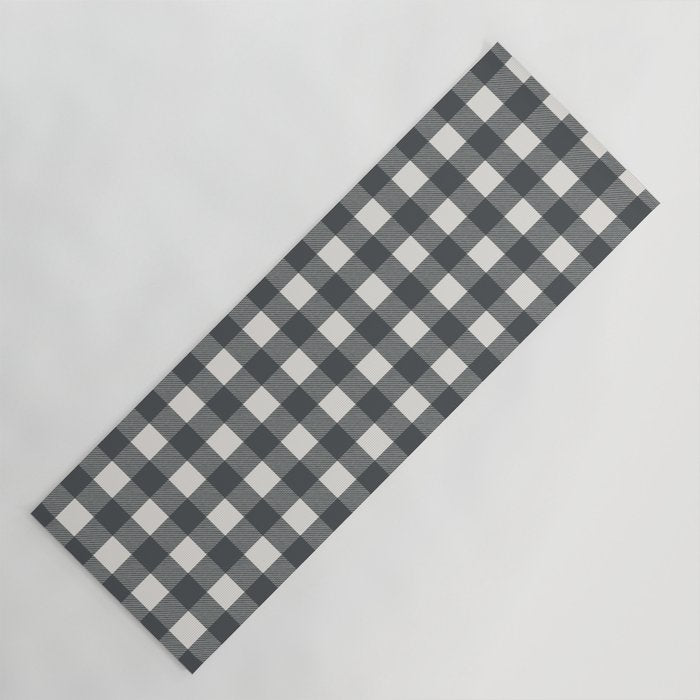 Gingham Cloth / Charcoal Checks Yoga Mat Gallery Image 1