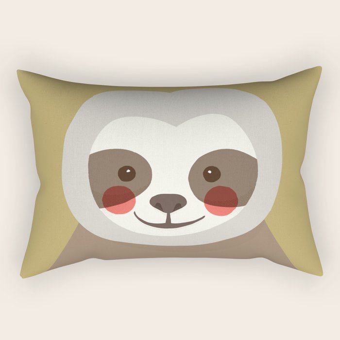 Sloth Animal Portrait Rectangular Pillow Gallery Image 1
