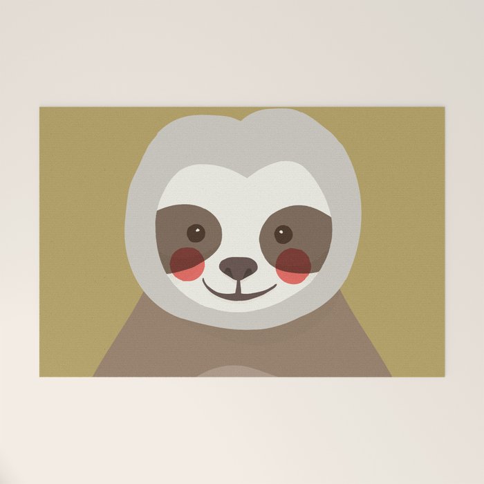 Sloth Animal Portrait Welcome Mat Gallery Image 1