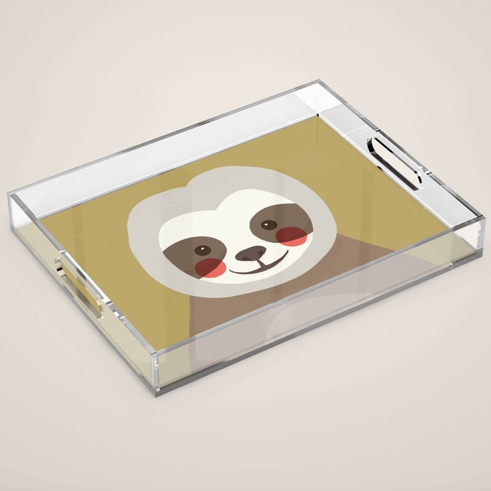 Sloth Animal Portrait Acrylic Tray Gallery Image 1