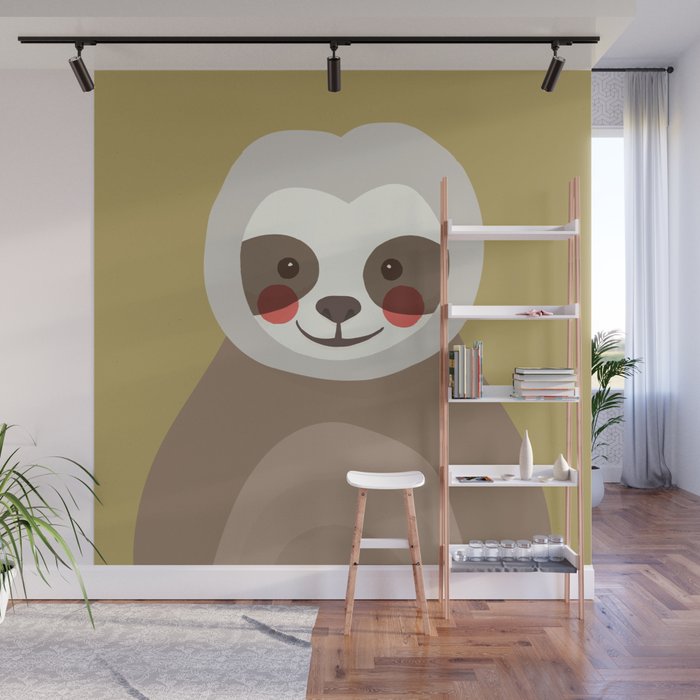 Sloth Animal Portrait Wall Mural Gallery Image 1