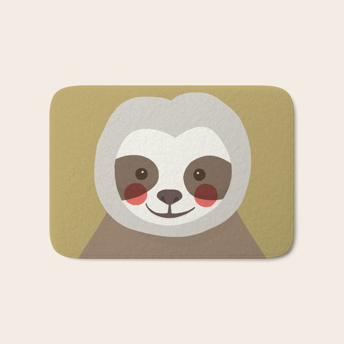 Sloth Animal Portrait Bath Mat Gallery Image 1