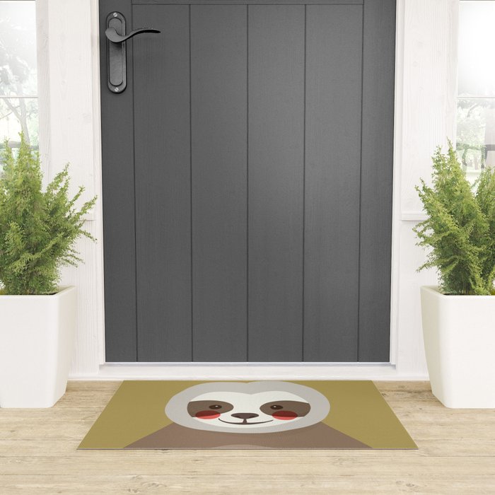 Sloth Animal Portrait Welcome Mat Gallery Image 3