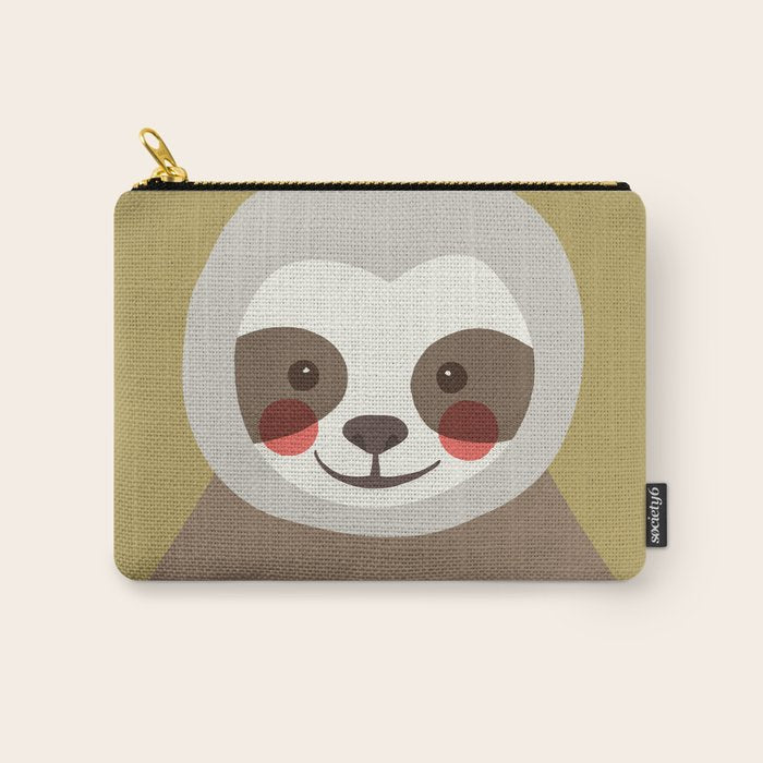 Sloth Animal Portrait Carry All Pouch Gallery Image 1