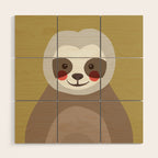 Sloth Animal Portrait Wood Wall Art Gallery Image 1