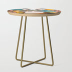 Panda Beer Buzz Series 01, Bar Drinking Weekend Wildlife, Animals Maximalist Quirky Funny Whimsical, Pet Bear Colorful Cute Eclectic Illustration  Side Table Gallery Image 1