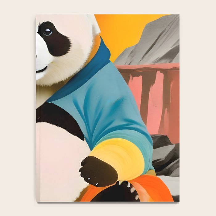 Panda Beer Buzz Series 01, Bar Drinking Weekend Wildlife, Animals Maximalist Quirky Funny Whimsical, Pet Bear Colorful Cute Eclectic Illustration  Notebook Gallery Image 4