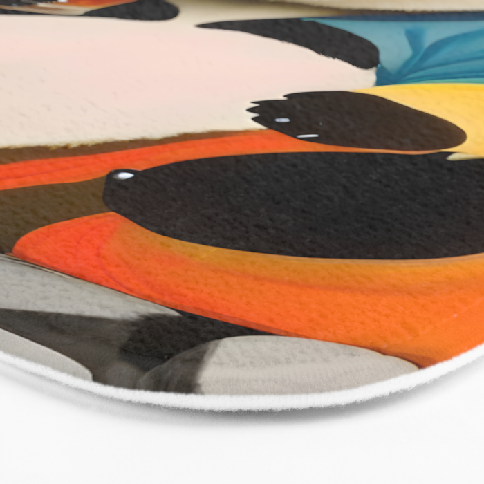 Panda Beer Buzz Series 01, Bar Drinking Weekend Wildlife, Animals Maximalist Quirky Funny Whimsical, Pet Bear Colorful Cute Eclectic Illustration  Bath Mat Gallery Image 3