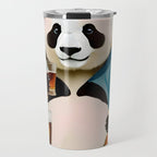 Panda Beer Buzz Series 01, Bar Drinking Weekend Wildlife, Animals Maximalist Quirky Funny Whimsical, Pet Bear Colorful Cute Eclectic Illustration  Travel Mug Gallery Image 1