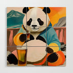 Panda Beer Buzz Series 01, Bar Drinking Weekend Wildlife, Animals Maximalist Quirky Funny Whimsical, Pet Bear Colorful Cute Eclectic Illustration  Wood Wall Art Gallery Image 1