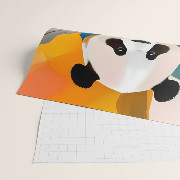 Panda Beer Buzz Series 01, Bar Drinking Weekend Wildlife, Animals Maximalist Quirky Funny Whimsical, Pet Bear Colorful Cute Eclectic Illustration  Wrapping Paper Gallery Image 2