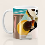 Panda Beer Buzz Series 01, Bar Drinking Weekend Wildlife, Animals Maximalist Quirky Funny Whimsical, Pet Bear Colorful Cute Eclectic Illustration  Coffee Mug Gallery Image 3