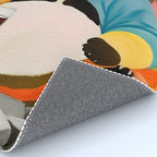 Panda Beer Buzz Series 01, Bar Drinking Weekend Wildlife, Animals Maximalist Quirky Funny Whimsical, Pet Bear Colorful Cute Eclectic Illustration  Rug Gallery Image 4