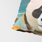 Panda Beer Buzz Series 01, Bar Drinking Weekend Wildlife, Animals Maximalist Quirky Funny Whimsical, Pet Bear Colorful Cute Eclectic Illustration  Pillow Sham Gallery Image 4