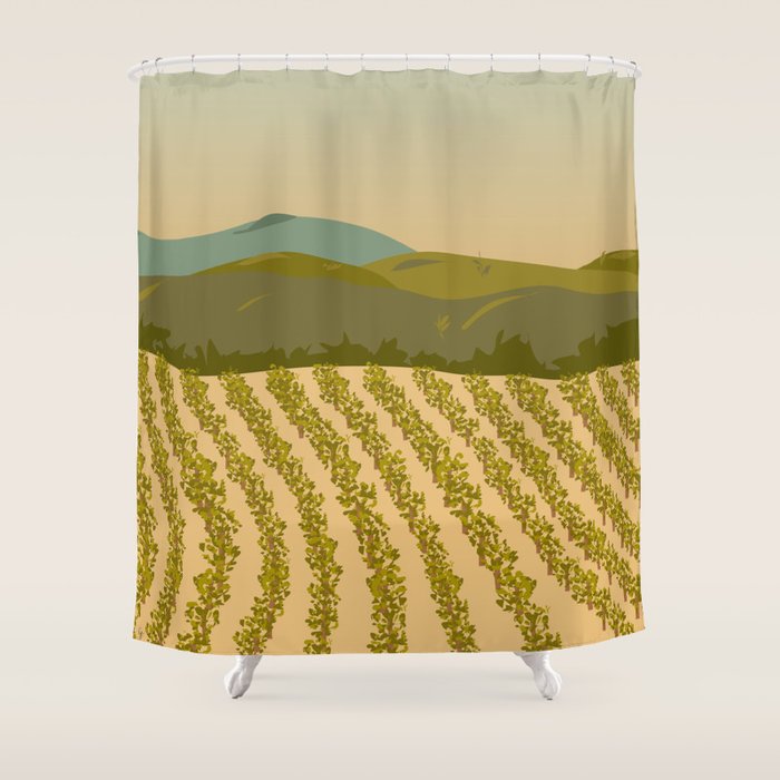 Santa Rosa, California Vineyard Shower Curtain Gallery Image 1