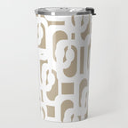 Mid Century Modern Loop Pattern in White and Flax Travel Mug Gallery Image 2
