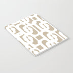 Mid Century Modern Loop Pattern in White and Flax Notebook Gallery Image 2
