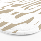 Mid Century Modern Loop Pattern in White and Flax Bath Mat Gallery Image 3
