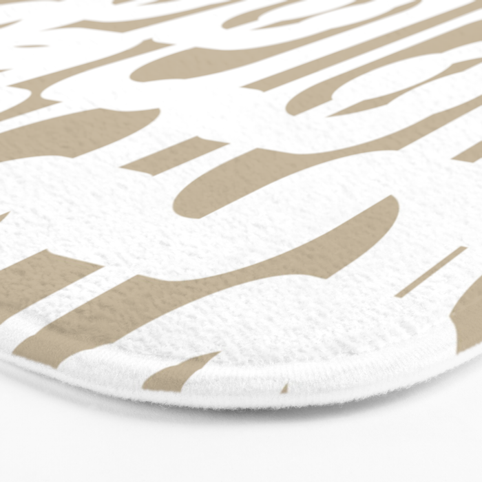 Mid Century Modern Loop Pattern in White and Flax Bath Mat Gallery Image 3